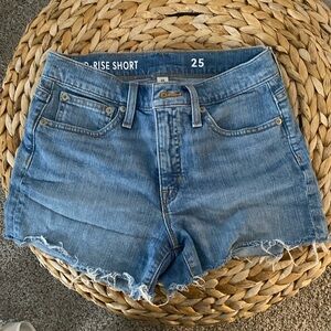 J Crew midrise cut off denim shorts